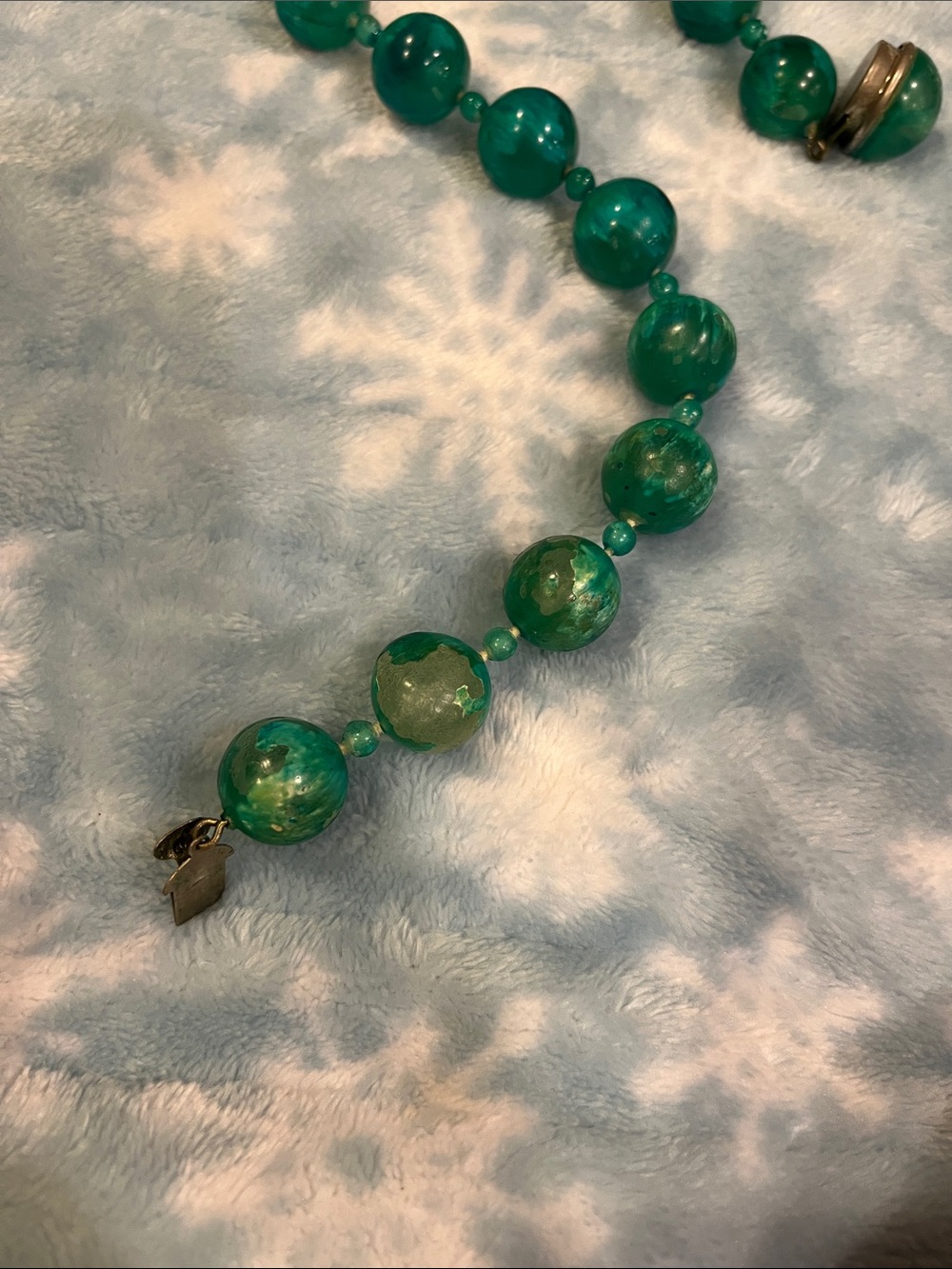 Teal Beaded vintage Necklace - Women Jewelry - Picture 6 of 10